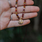 Faceted Mookaite and gold plated Scarab
