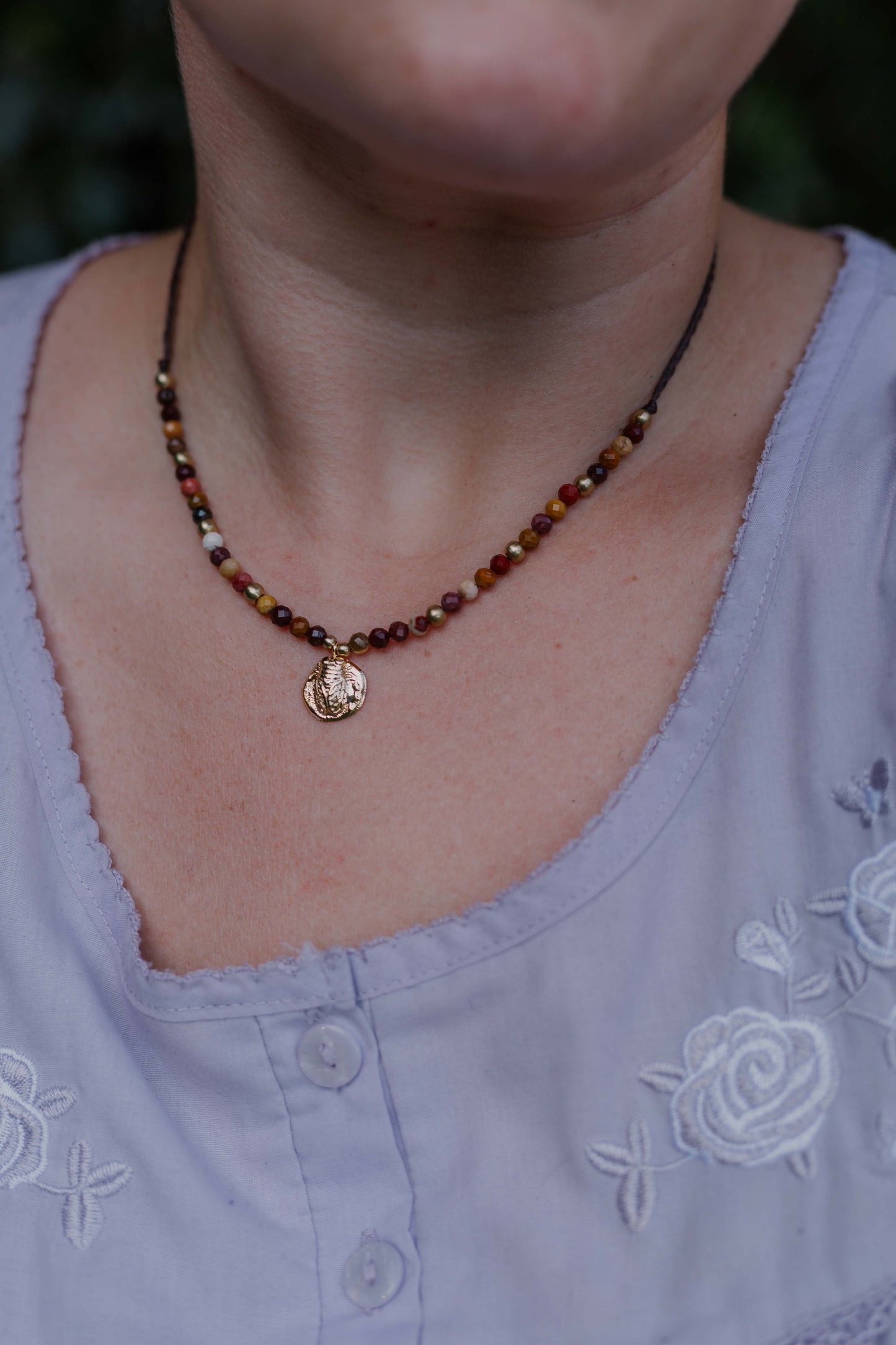 Faceted Mookaite and gold plated Scarab
