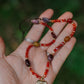 Carnelian agate & Mookaite necklace with gold plated bee pendant