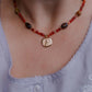 Carnelian agate & Mookaite necklace with gold plated bee pendant