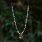 Orca agate and gold plated whale tail necklace