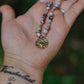 Orca agate and gold plated whale tail necklace