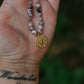 Orca agate and gold plated whale tail necklace
