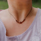 Dainty faceted mookaite and brass necklace