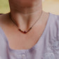 Dainty faceted mookaite and brass necklace