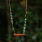 Australian chrysoprase and hand-carved Eucalyptus timber necklace