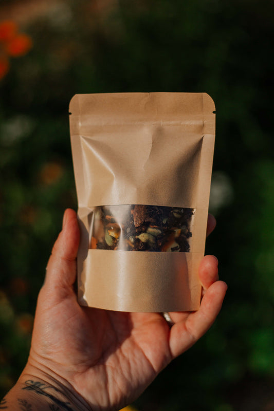 Organically homegrown Orange and Cinnamon chai blend